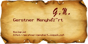 Gerstner Menyhért névjegykártya